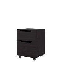 Newriver Nightstand with 1 Door and 1 Drawer , Wengue