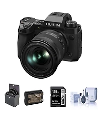 Fujifilm X-H2 Camera with Xf 16-80mm f/4.0 R Ois Wr Lens Bundle with 128GB Sd Card, Extra Battery, 72mm Filter Kit, Cleaning Kit
