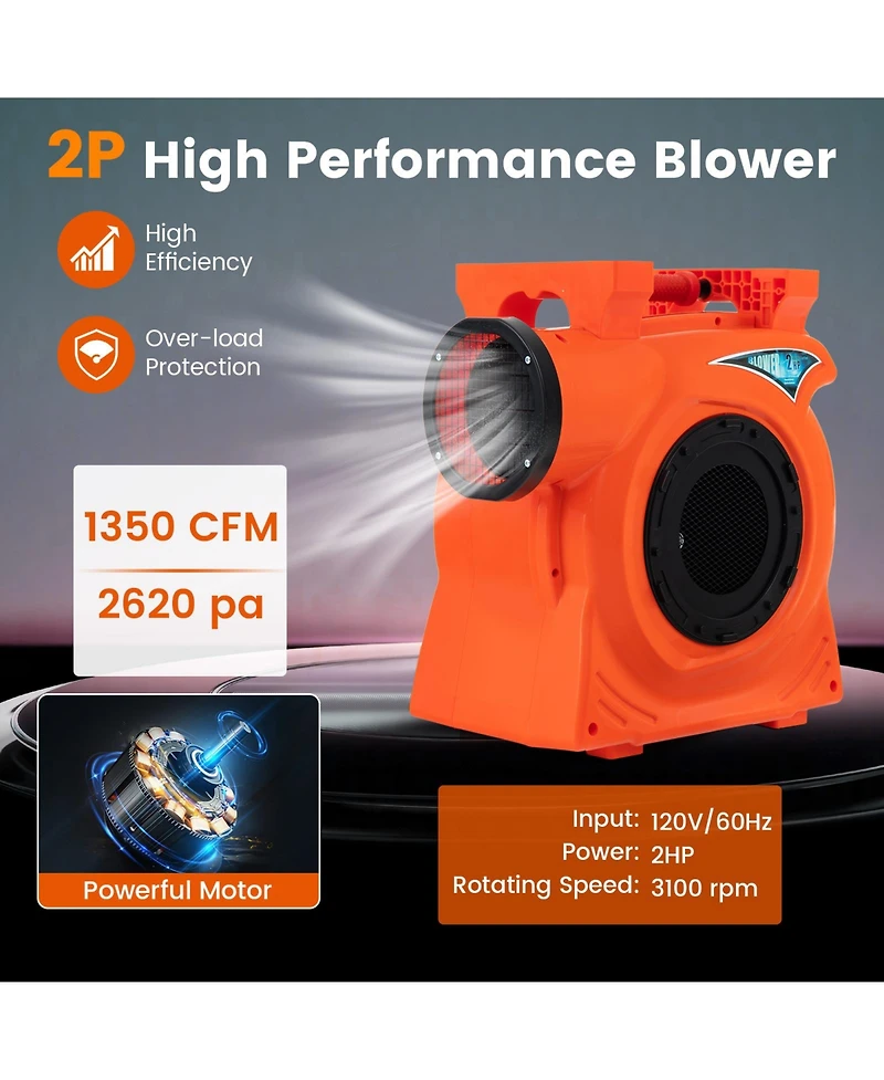 1500W 2 Hp Commercial Air Blower for Giant Outdoor Inflatable Bounce House