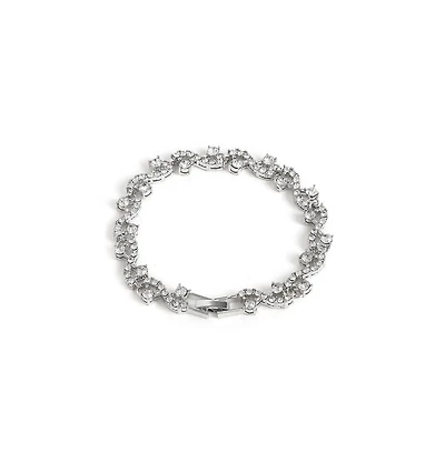 Sohi Women's Floral Stone Statement Bracelet