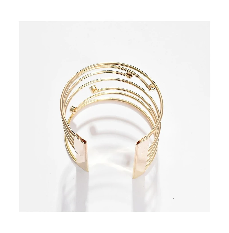 Sohi Women's Lined Stone Cuff Bracelet