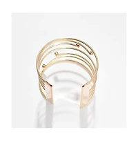 Sohi Women's Lined Stone Cuff Bracelet