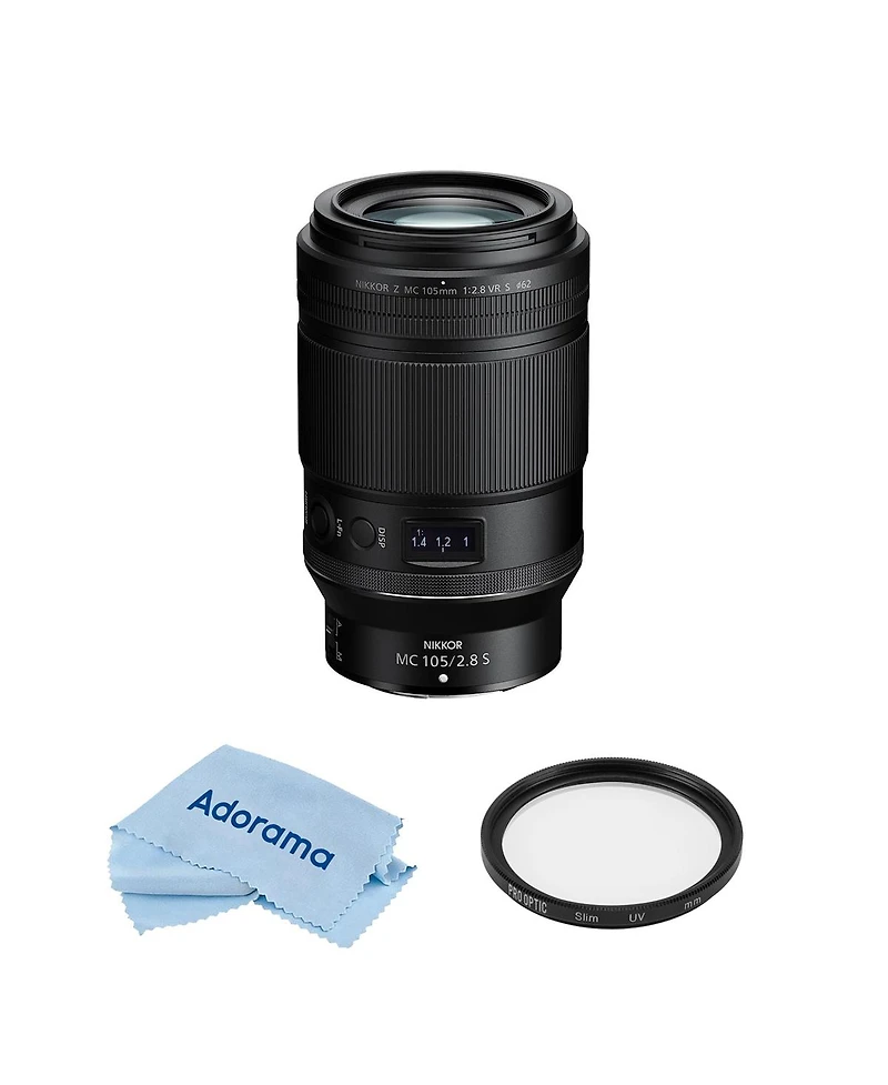 Nikon Nikkor Z Mc 105mm f/2.8 Vr S Lens, Bundle with ProOptic Pro Digital 62mm Multi Coated Uv Slim Filter, Cleaning Cloth
