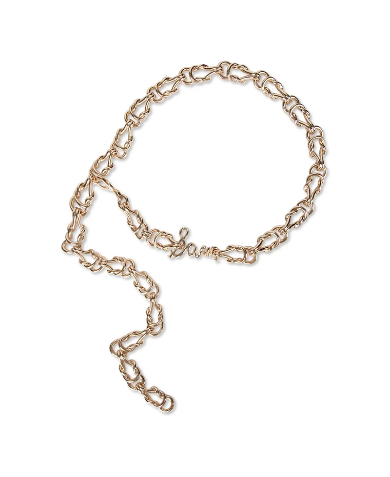 Sam Edelman Women's Fully Adjustable Knotted Logo Chain Belt