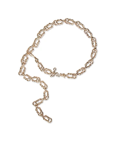 Sam Edelman Women's Fully Adjustable Knotted Logo Chain Belt