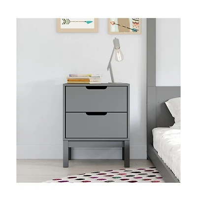 Samuel Kids Double-Drawer Night Stand With Solid Wood Frame