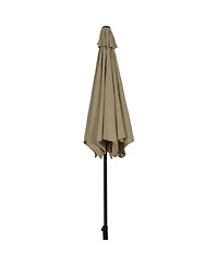 Gymax 9 ft Outdoor Patio Market Table Umbrella Garden Yard w/ Crank 6 Ribs