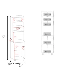 Buckeye Kitchen Pantry with Open Storage and 2 Doors, White