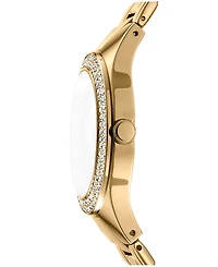 Dkny Women's Parsons Glitz Gold-Tone Stainless Steel Bracelet Watch