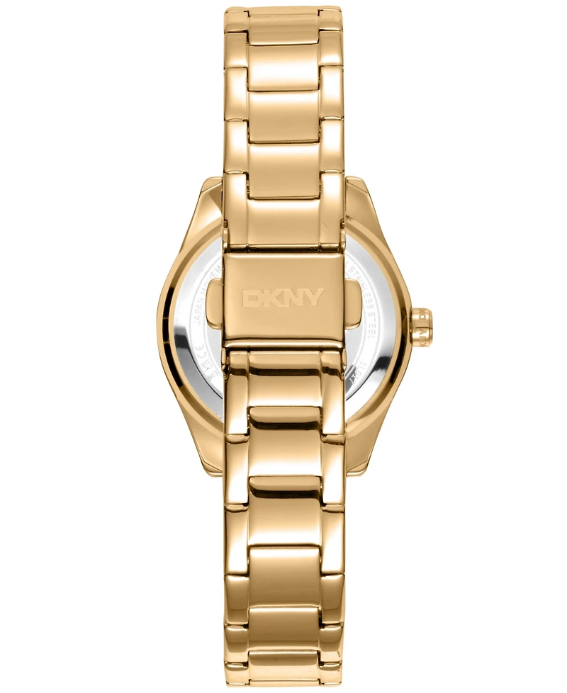 Dkny Women's Chambers Glitz Gold-Tone Stainless Steel Bracelet Watch, 30mm