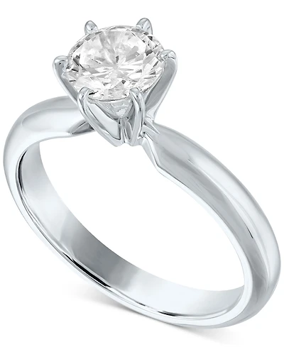 Gia Certified Diamond Solitaire Engagement Ring (1 ct. t.w.) in 14k White Gold