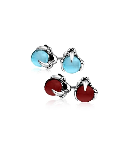 Bling Jewelry Set of 2 Gothic Punk Rocker Dragon Claw Multi Color Ball Stud Earrings