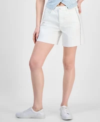 And Now This Women's High-Rise Stud-Trim Denim Shorts, Exclusively at Macy's