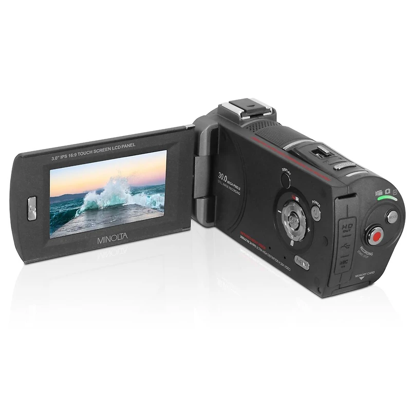 Minolta MN4K30NV 4K Ultra Hd 30MP 3" Touchscreen Night Vision Camcorder with 4.88mm f/2.2 Lens, Gunmetal