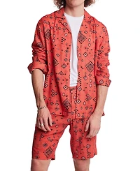 Paisley & Gray Men's Slim Fit Long Sleeve Printed Button Front Camp Shirt