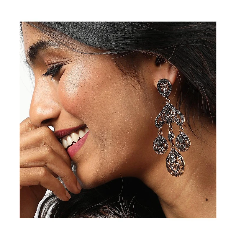 Sohi Women's Trendy Designer Stone Drop Earrings