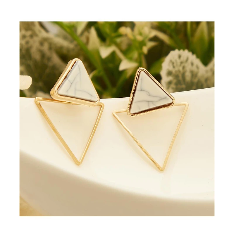Sohi Women's Gold Plated Designer Stone Drop Earrings