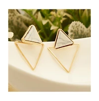 Sohi Women's Gold Plated Designer Stone Drop Earrings