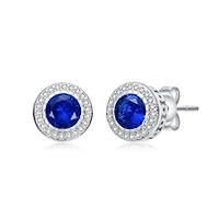 Classy Cubic Zirconia Round Halo Stud Earrings