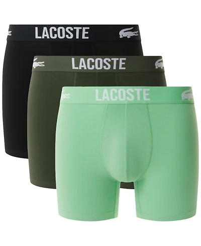 Lacoste Men's 3-Pk. Regular-Fit Stretch Logo-Waistband 5" Boxer Briefs