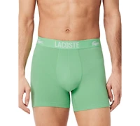Lacoste Men's 3-Pk. Regular-Fit Stretch Logo-Waistband 5" Boxer Briefs