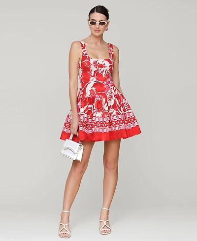 Avec Les Filles Women's Printed Bustier Mini Dress