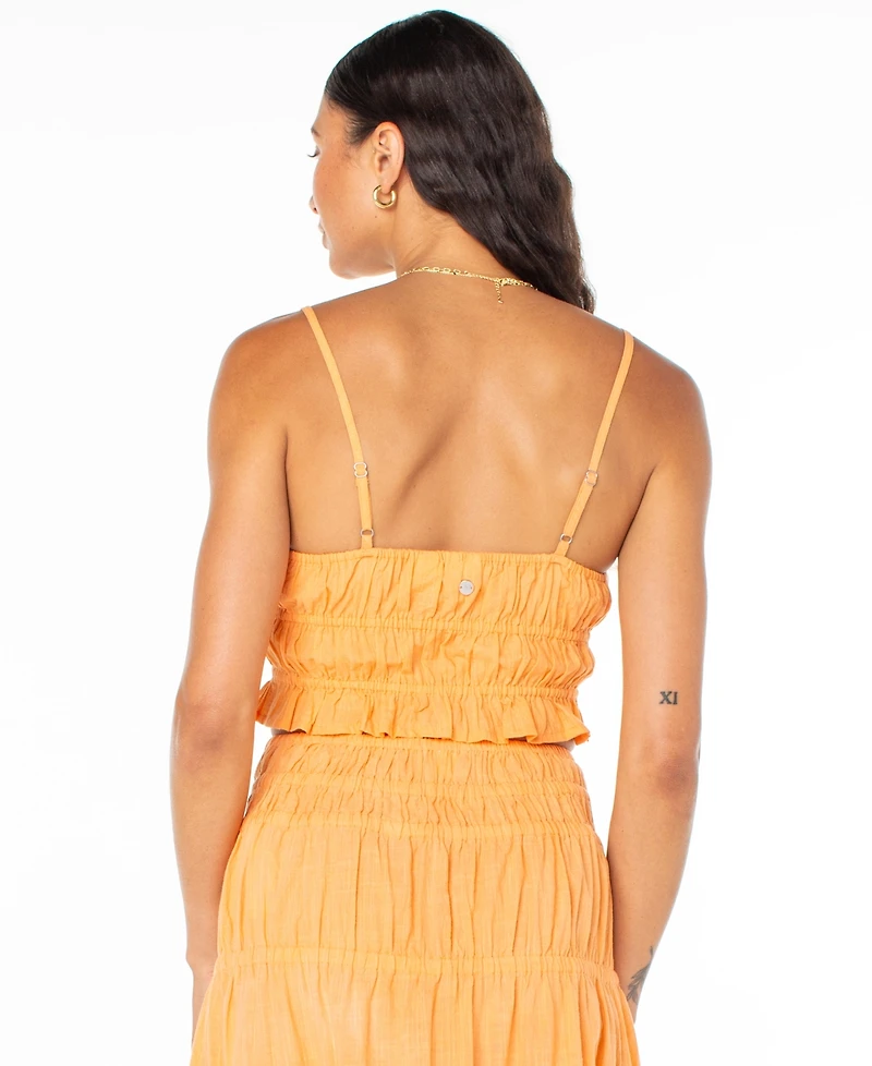 Roxy Juniors' Sunset Mist Cotton Square-Neckline Top