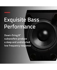 Fluance Reference Surround Sound Home Theater 5.0 Channel Speaker System including 3-Way Floorstanding Floorstanding Towers, Center Channel, and Rear