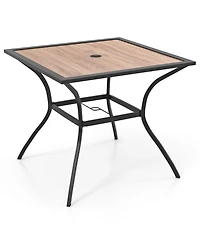 Patio Dining Table for 4 Square Bistro Table with Umbrella Holes
