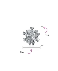 Bling Jewelry Set of 3 Floral Cz Bouquet Clip-On Earrings for Non-Pierced Rose Gold Plated