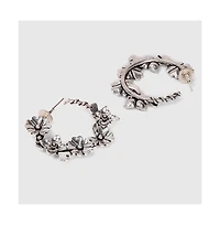 Sohi Women's Oxidised Hoop Earrings