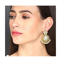 Sohi Women's Gold-Plated Stone Drop Earrings