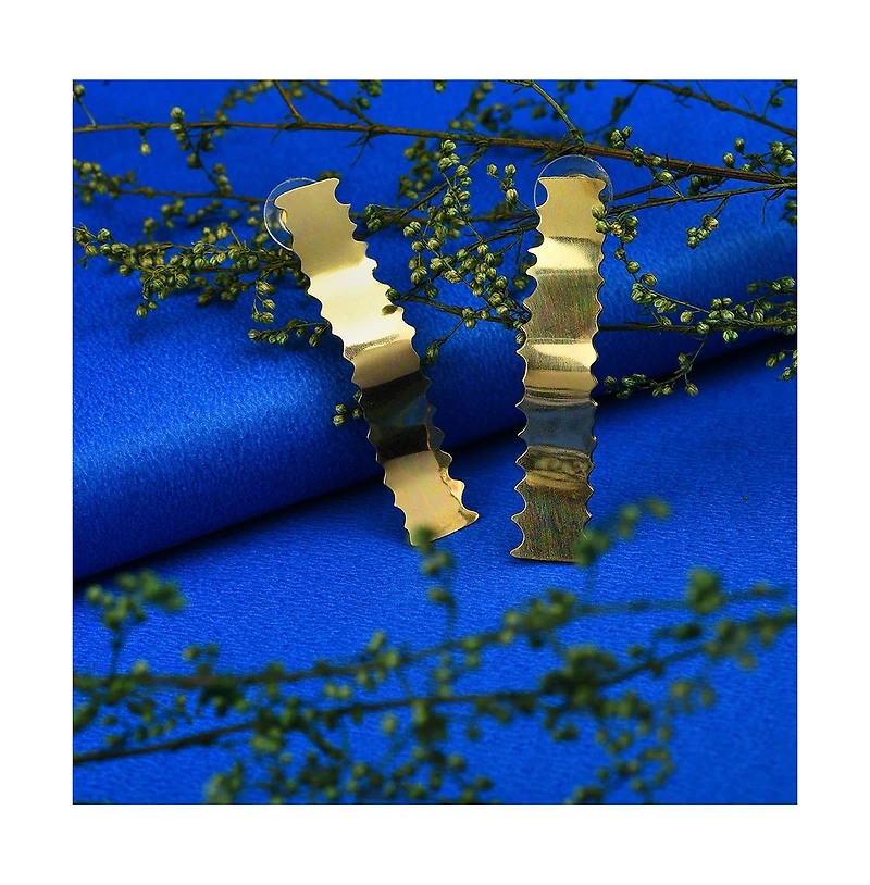 Sohi Women's Textured Hoop Earrings