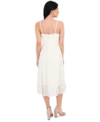 kensie Women's Ruffled Lace High-Low Midi Dress