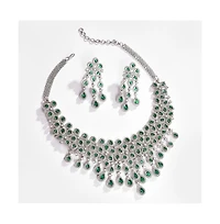 Sohi Women's Silver Plated Designer Stone Jewellery Set