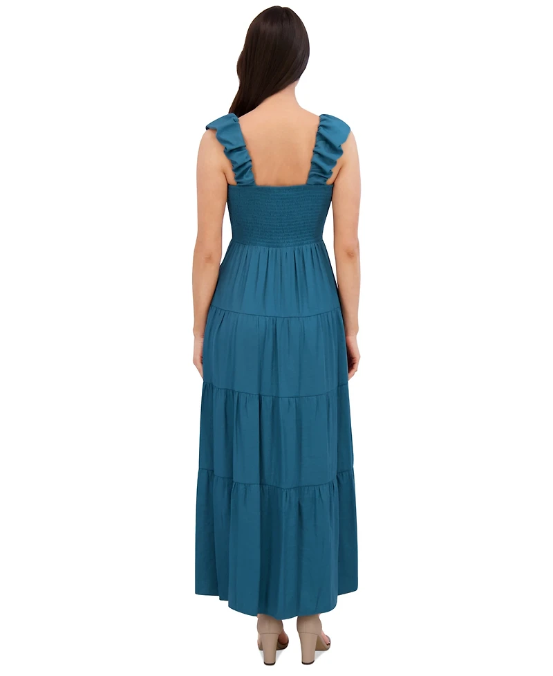 Siena Women's V-Neck Tiered Maxi Dress