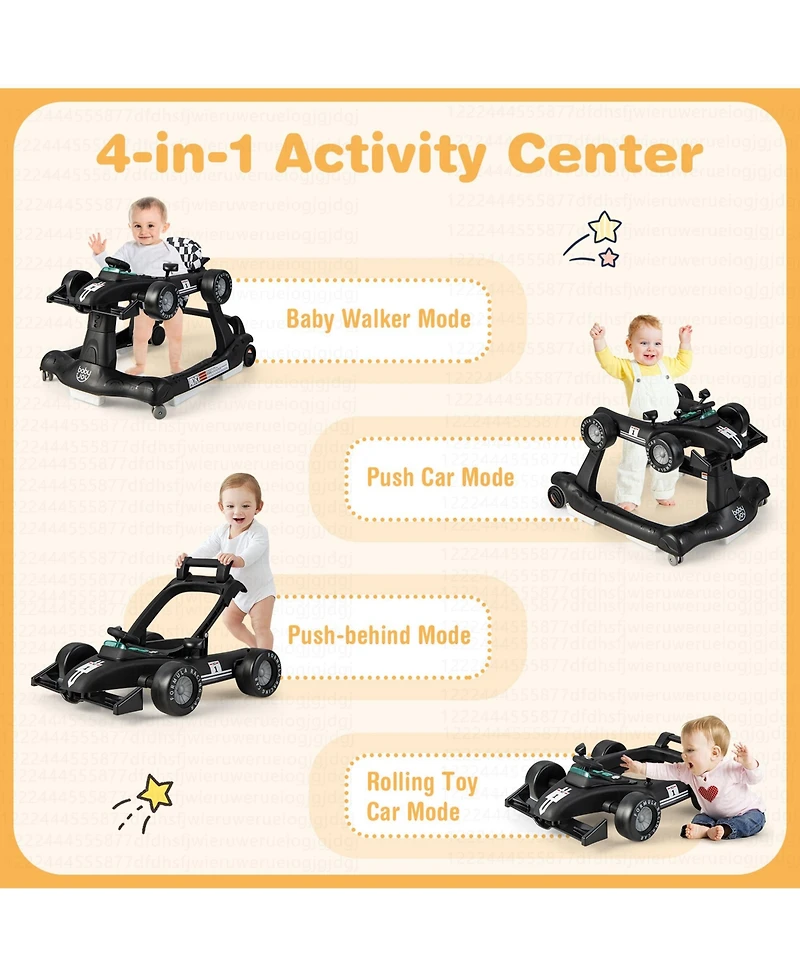 Costway Baby 4-in-1 Walker Foldable Activity Push Adjustable