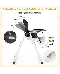 Costway Toddler High Chair Foldable Feeding