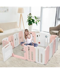 Costway Baby 16 Panels Safety Playpen Safety Activity Play Center