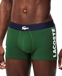 Lacoste Men's 3-Pack Regular-Fit Big Croc Logo Trunk Underwear