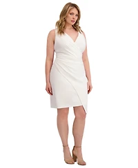 Siena Plus Size Origami-Pleat Asymmetric-Hem Dress