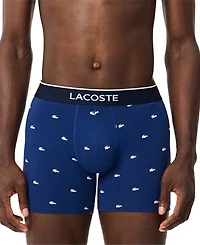 Lacoste Men's 3-Pack Regular-Fit Stretch Mini-Croc Boxer Briefs
