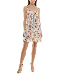 Taylor Women's Printed Drop-Waist Sleeveless Mini Dress