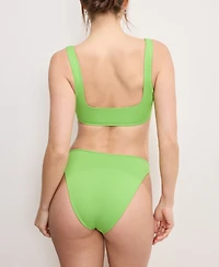 Good American Women's Compression Square Neck Bralette Bikini Top