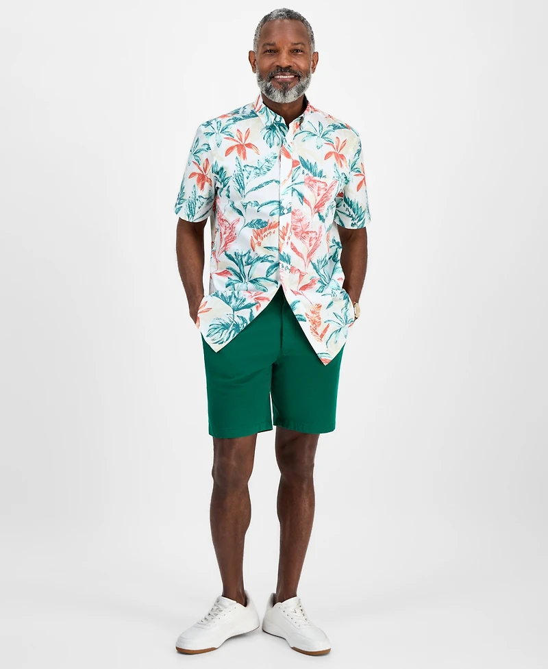 Club Room Men's Numa Regular-Fit Floral Button-Down Poplin Shirt, Exclusively at Macy's