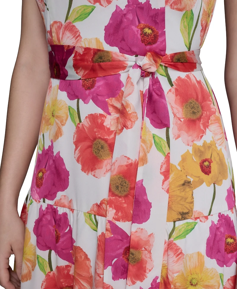 Karl Lagerfeld Paris Women's Floral-Print A-Line Dress