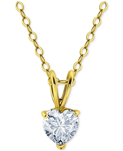Giani Bernini Cubic Zirconia Heart Pendant Necklace 18k Gold-Plated Sterling Silver (also Silver), 16" + 2" extender, Exclusively at Ma