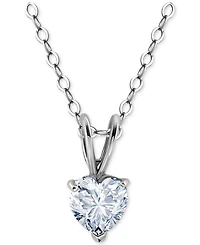 Giani Bernini Cubic Zirconia Heart Pendant Necklace 18k Gold-Plated Sterling Silver (also Silver), 16" + 2" extender, Exclusively at Ma