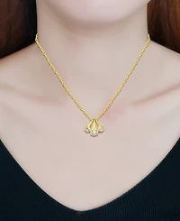 Giani Bernini Cubic Zirconia Triple Horn Pendant Necklace 18k Gold-Plated Sterling Silver (also Silver), 16" + 2" extender, Exclusively
