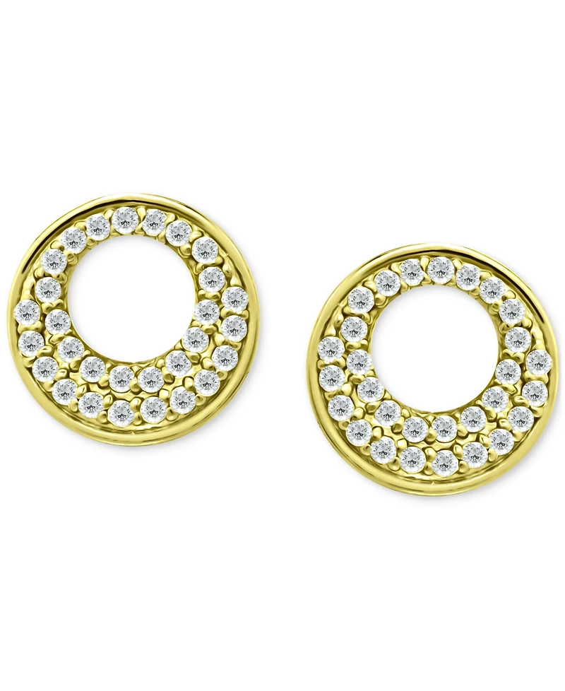 Giani Bernini Cubic Zirconia Pave Open Circle Stud Earrings Sterling Silver, Exclusively at Macy's